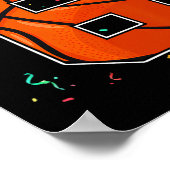 6誕生日バスケットボールビッグナンバー6歳の少年 ポスター (角)