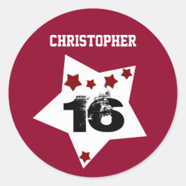 6誕生日フェスティバルスターズレッドとブラックA02 ラウンドシール