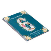 6誕生日フォトティール(緑がかった色)イエローフラワーゲストブック ノートブック (右側)