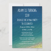 6誕生日プールパーティーブルーウォーターシーアショアビーチ 招待状 (正面)