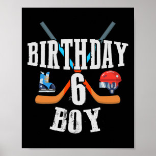 6誕生日ボーイアイスホッケー6歳誕生日S ポスター