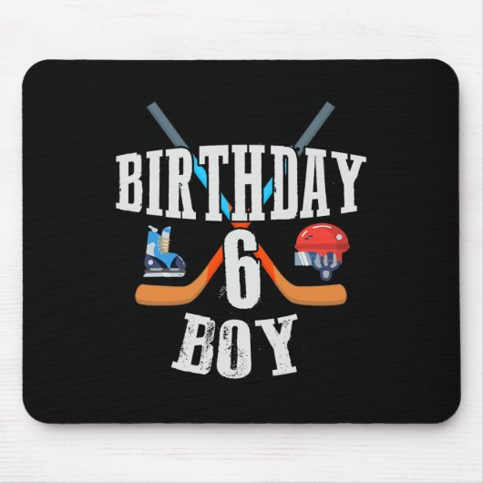 6誕生日ボーイアイスホッケー6歳誕生日S マウスパッド (正面)