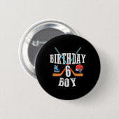 6誕生日ボーイアイスホッケー6歳誕生日S 缶バッジ (正面&裏面)