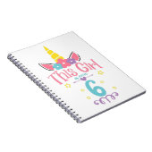 6誕生日ユニコーンガール6歳6誕生 ノートブック (右側)
