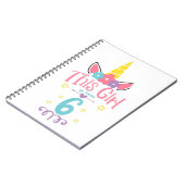 6誕生日ユニコーンガール6歳6誕生 ノートブック (左側)