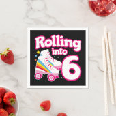 6誕生日ローラスケートで滑る6歳スケート スタンダードカクテルナプキン (インサイチュ)