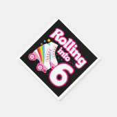 6誕生日ローラスケートで滑る6歳スケート スタンダードカクテルナプキン (角)