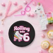 6誕生日ローラスケートで滑る6歳スケート ペーパープレート (パーティー)