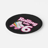 6誕生日ローラスケートで滑る6歳スケート ペーパープレート (アングル)