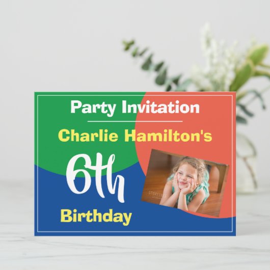 6誕生日招待状と写真 (スタンド正面)