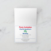 6誕生日招待状と写真 ノートカード (内部)