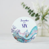 6誕生日水彩海底人魚 招待状 (スタンド正面)
