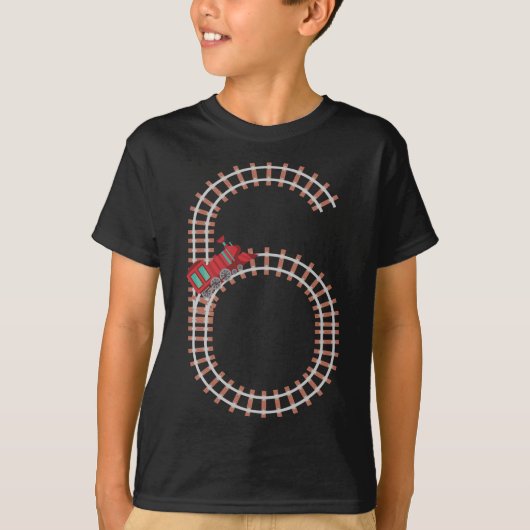 6誕生日鉄道路線6歳の少年をテーマにした Tシャツ (正面)