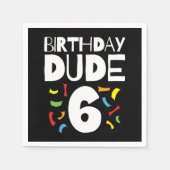 6誕生日6年オールドボーイパーティー誕生日Dude 6 スタンダードカクテルナプキン (正面)