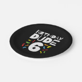6誕生日6年オールドボーイパーティー誕生日Dude 6 ペーパープレート (アングル)