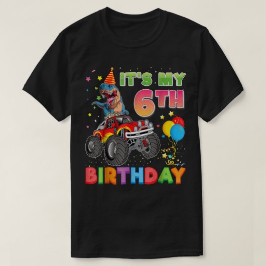 6誕生日6歳の恐竜モンスターC Tシャツ (デザイン正面)