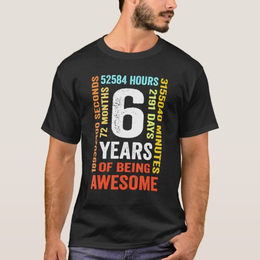 6誕生日6歳ヴィンテージレトロ72カ月 Tシャツ (正面)