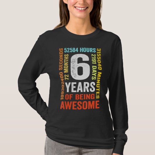 6誕生日6歳ヴィンテージレトロ72カ月 Tシャツ (正面)