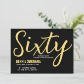 6誕生日60シンプル歳の誕生日パーティー 招待状 (スタンド正面)
