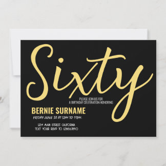 6誕生日60シンプル歳の誕生日パーティー 招待状