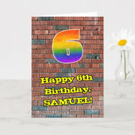 6誕生日:おもしろいグラフィティインスパイアレインボー6 カード