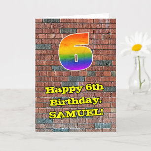 6誕生日:おもしろいグラフィティインスパイアレインボー6 カード