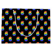 6誕生日:おもしろいレインボーイベント第6パターン ラージペーパーバッグ (裏面)