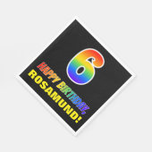 6誕生日: はっきりした,おもしろい,シンプルレインボー6 スタンダードランチョンナプキン (角)