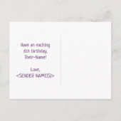 6誕生日: はっきりした,おもしろい,シンプルレインボー6 ポストカード (裏面)