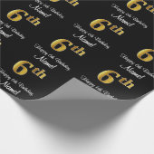 6誕生日:エレガント豪華なフェイク金ゴールドルック# ラッピングペーパー (角)