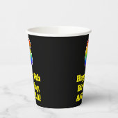 6誕生日:カラフル、おもしろい、エキサイティング、レインボー6 紙コップ (左)