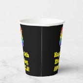 6誕生日:カラフル、おもしろい、エキサイティング、レインボー6 紙コップ (右)