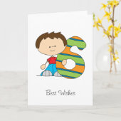 6誕生日 – グリーティングカード – 男の子 (黄色い花)