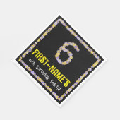 6誕生日:フローラ花数名前をカスタムする スタンダードランチョンナプキン (角)