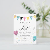 6誕生日 |可愛いドードル誕生日パーティーポストカード ポストカード (スタンド正面)