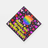 6誕生日:愛するハートパターン、虹# 6 スタンダードランチョンナプキン (角)