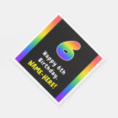 6誕生日: Rainbow Spectrum #6、名前をカスタムする スタンダードランチョンナプキン (角)