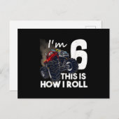 6誕生日Tボーイモンスタートラック6歳ギフト 案内ポストカード (正面/裏面)