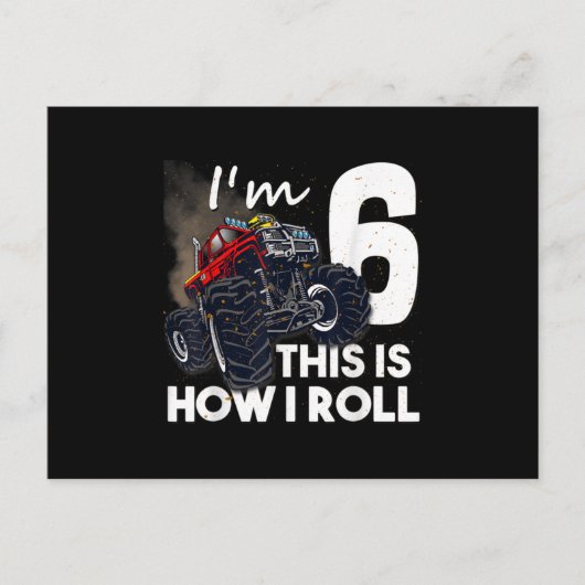 6誕生日Tボーイモンスタートラック6歳ギフト 案内ポストカード (正面)