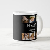 6賛美つのフォトコラージュで祖母のest日付 ジャンボコーヒーマグカップ (正面右)