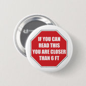 6足以上社会距離を停止 缶バッジ (正面&裏面)