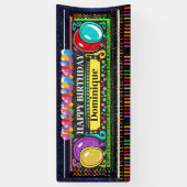 6足誕生日バナーハッピーハッピー 横断幕 (縦)