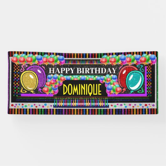 6足誕生日バナーハッピーハッピー 横断幕 (横)