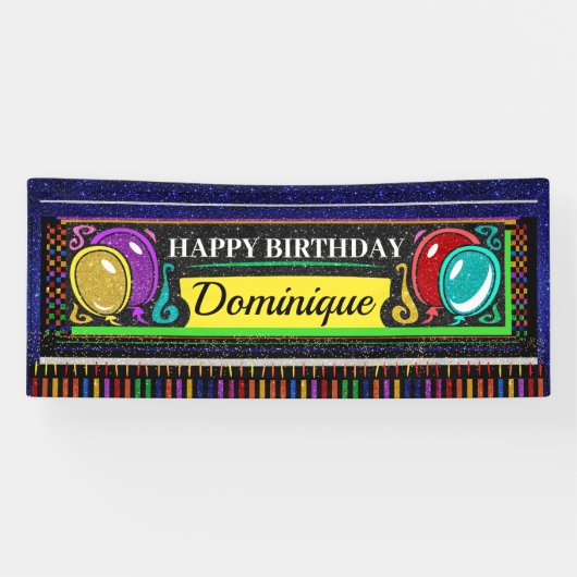 6足誕生日バナーハッピーハッピー 横断幕 (横)