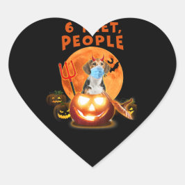 6足、人々はマスクのハロウィーンギフトと犬をビーグル ハートシール