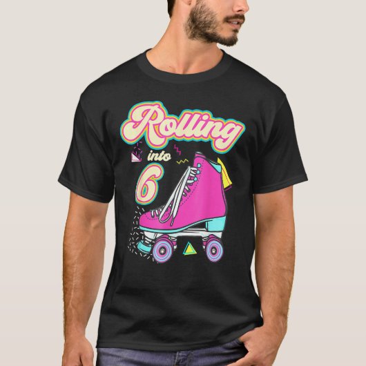 6転が歳に戻る少女6誕生日ローラー Tシャツ (正面)