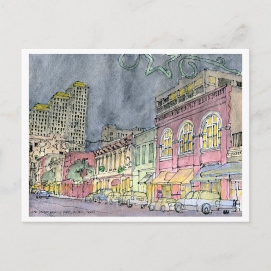 6通り西を探して，オースティン，テキサス州 ポストカード (正面)