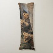 6週間のライオンの子が座って三雄 ボディピロー (正面縦)