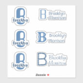 6防水ブルーモノグラム名キッズウィンドウラップトップ シール (シート)