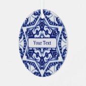 6面スターブルーとホワイトセラミックルック メタルオーナメント (正面左)